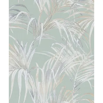 Tapeta Zelená tapeta s dekorativním vzorem palmových listů – odolná, vinylová