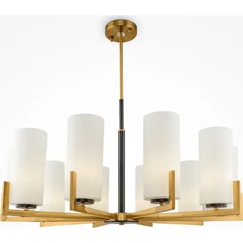 MAYTONI Lustr Fortano 10xE27 400W bílá/mosaz kov/sklo - MAYTONI M MOD089PL-10BS