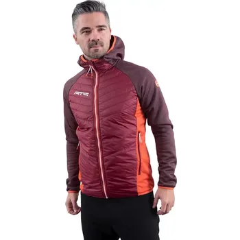 GTS 404022M pánská zateplená hybridní bunda s kapucí, Bordo 3XL