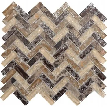 Stavební materiál Skleněná mozaika, skleněná dlaždice s efektem ledu hnědá STROMEČEK