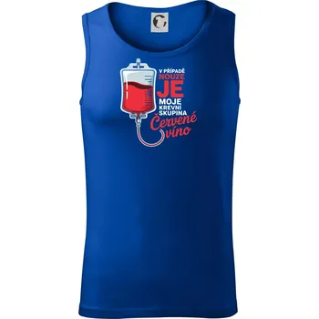 V případě nouze je moje krevní skupina červené víno - Tílko pánské Core - XL ( Královská modrá )