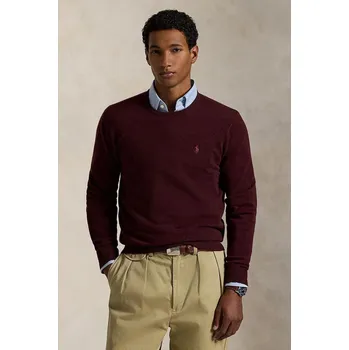 Pánské oblečení Vlněný svetr Polo Ralph Lauren pánský, vínová barva, 710974148 93X, vel. S