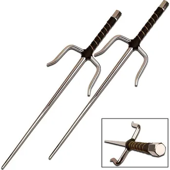 Sebeobrana Real Chrome Steel Sai Set - 2 ks v balení