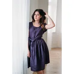 Lněné šaty Olivie tmavě fialové Velikost: M