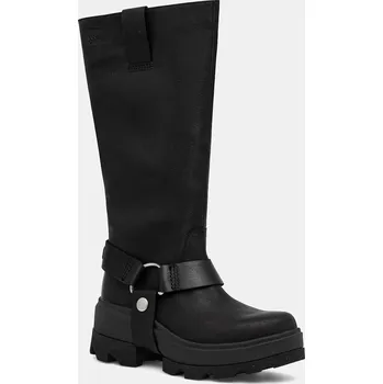 Dámské kozačky Kožené kozačky Sorel JOAN FRW TALL dámské, černá barva, na plochém podpatku, 2144861010 99X, EUR 41