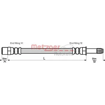 Brzdová hadice Brzdová hadice METZGER 4110347