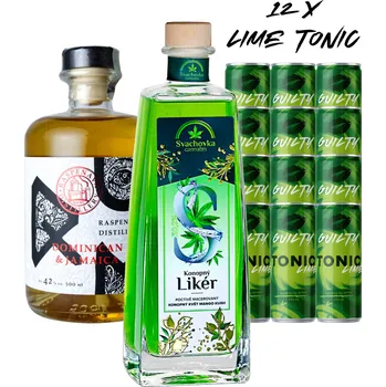 Rum Lihovarek.cz Kushito sada (Rum + Konopný likér + 12x GUILTY Tonic LIME)