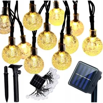 Venkovní osvětlení SOLÁRNÍ GIRLANDA 20 LED 4,5M ZAHRADNÍ ŽÁROVKY SOLÁRNÍ SVĚTÝLKA ZÁVĚSNÉ KOULE
