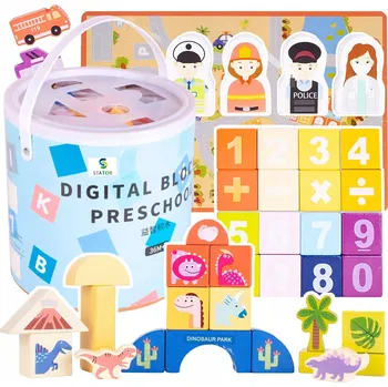 ostatní stavebnice Stavebnice Dřevěné Město Auta Puzzle Třídič 184 dílků