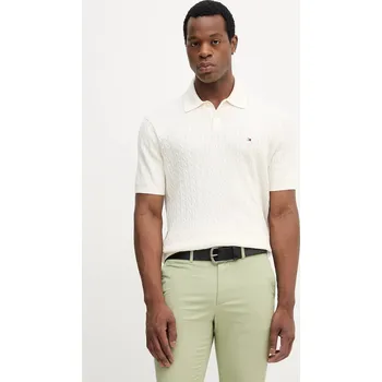 Pánské tričko Bavlněné polo tričko Tommy Hilfiger MW0MW40701 béžová 01X, vel. XL