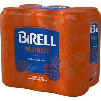 Pivo Birell Polotmavý 6×0,5 l plech