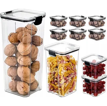 Dóza na potraviny 10x Kuchyňské hermetické dózy na potraviny s těsněním - sada dóz