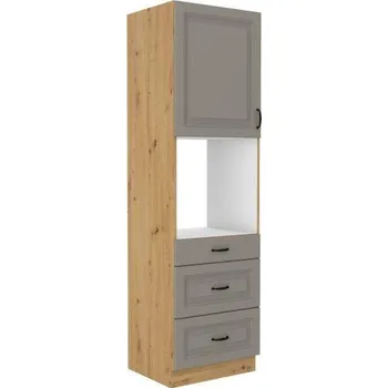 Kuchyňská linka Vysoká skříň na troubu se šuplíky PREMIUM BOX 60 DPS-210 3S 1F STILO artisan/ClayGrey MDF.