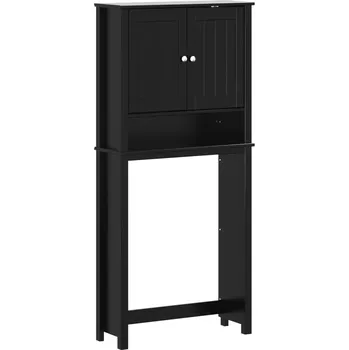 Koupelnový nábytek Skříňka nad pračku BERG, černá, 76x27x164,5 cm