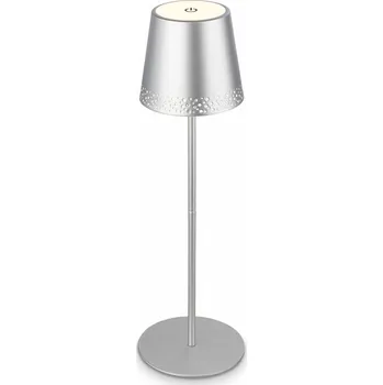 Venkovní osvětlení BRILONER LED nabíjecí stolní lampa 38 cm 2,6W 280lm chrom - BRILO BRILO 7438-014