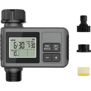 Zavlažovač Automatický zavlažovací časovač s LCD displejem IPX7 Voděodolný na 3/4" kohoutek a hadici 2x AA baterie Výdrž až 1 rok