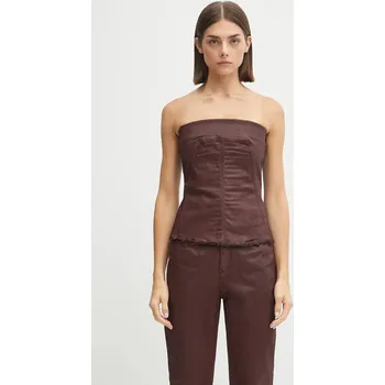 Dámská halenka Top Rick Owens DRKSHDW Bustier, L, červená, 92X