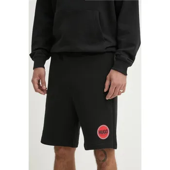 Bavlněné šortky HUGO černá barva, 50530672 99X, vel. M