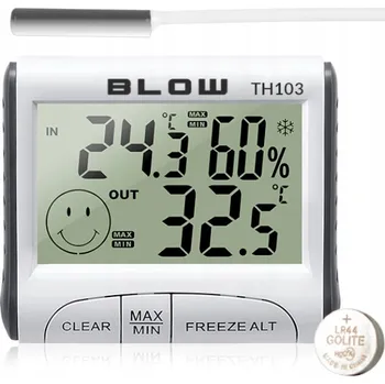 Meteostanice BEZDRÁTOVÁ METEOROLOGICKÁ STANICE NA BATERIE, TEPLOMĚR A VLHKOMĚR + SENZOR BLOW TH103