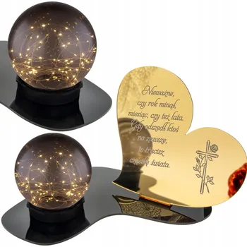 Smuteční dekorace Hřbitovní Svíčka LED SOŠKA Zlatá NA HŘBITOV HROB Velká věčná lampa na hrob