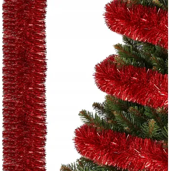 Bytová dekorace Girlanda řetěz na vánoční stromeček 6 m červená