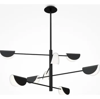 MAYTONI Lustr Mollis 8xG9 224W černý kov akrylát designový - MAYTONI M MOD126PL-08B