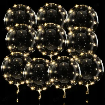 Balónek 10x SVÍTÍCÍ LED BALÓNKY PRŮHLEDNÉ SVÍTÍCÍ BALÓN NA SVATBA PŘIJÍMÁNÍ