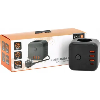 Elektrická zásuvka Rozbočka Kobi USB černá