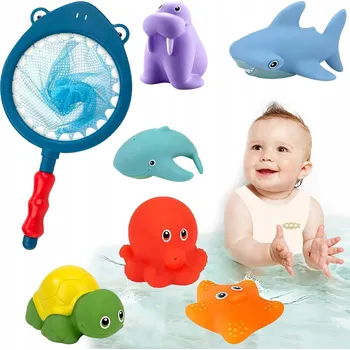 Hračka pro nejmenší Hračky do vany a bazénu, které mění barvy a vydávají zvuky, 7 ks