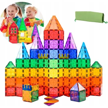 ostatní stavebnice VZDĚLÁVACÍ MAGNETICKÉ STAVEBNICE SADA 40 DÍLŮ. KONSTRUKČNÍ PANELY PRO DĚTI