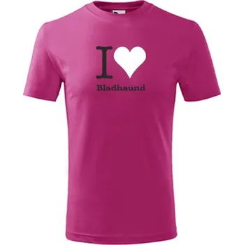 Chlapecké oblečení Purpurové dětské tričko I love Bladhaund - dárek pro malého pejskaře / pejskařku - barva purpurová - velikost 10let