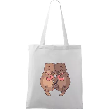 Zamilované vydry - Taška bavlněná - 42 x 38 cm ( Bílá )