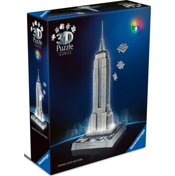 Puzzle RAVENSBURGER 3D puzzle Iconics Svítící Empire State Building (Noční edice) 216 ks