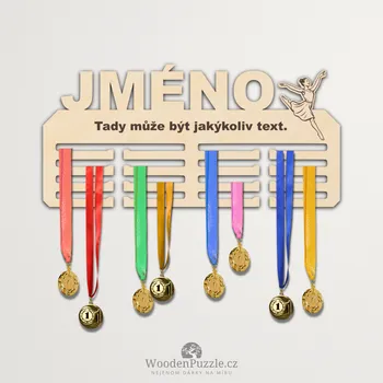 věšák na medaile WoodenPuzzle.cz Věšák na medaile - dance art - žena Velikost: 30 cm