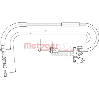 Lanko parkovací brzdy Tažné lanko, parkovací brzda METZGER 10.4306