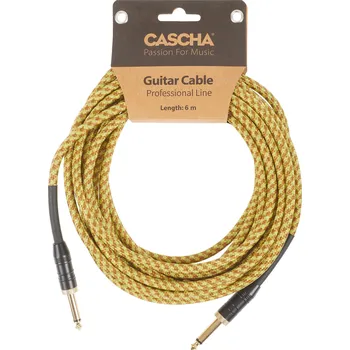 Příslušenství ke zvukové technice Cascha Professional Line Guitar Cable, Straight, Tweed Natural, 6 m + prodloužená záruka 3 roky