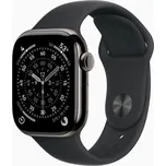 Apple Watch Series 11 Cellular (42mm) Břidlicově šedý titan s černým sportovním řemínkem M/L