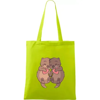 Zamilované vydry - Taška bavlněná - 42 x 38 cm ( Limetková )