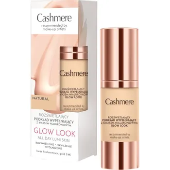 Přípravek na tvář Cashmere rozjasňující make-up na obličej vyplňující s kyselinou hyaluronovou Natural, 30 ml