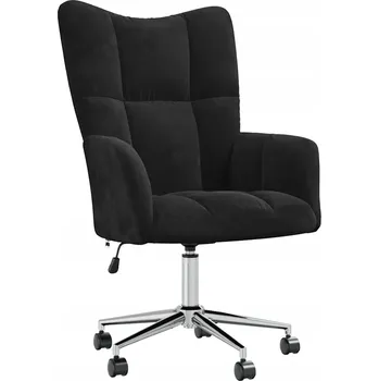 Křeslo Otočné křeslo sametové černé 61,5x69 Cm
