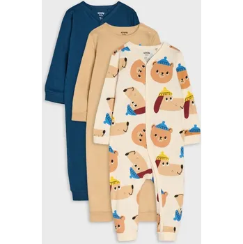 Dupačky Sinsay - Kojenecké dupačky – balení 3 kusů - béžová - 947FW-08X - 947FW-08X-62