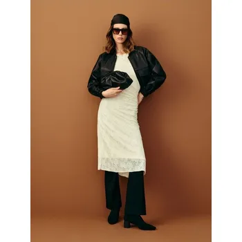 Dámské kalhoty Sinsay - Pletené zvonové kalhoty s prošitím - černá - 251FK-99X - 251FK-99X-XS