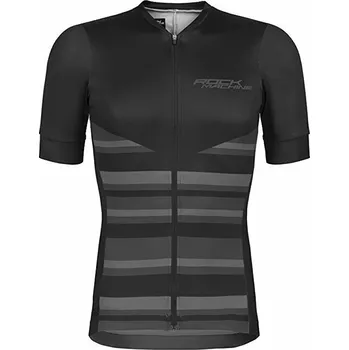 cyklistický dres dres ROCK MACHINE MTB/XC černo/šedý vel.S (sportovně střižený dres ROCK MACHINE s dlouhým hlavním zipem, vhodný v teplých měsících jak na silniční kola, trekingová kola, tak i na MTB)