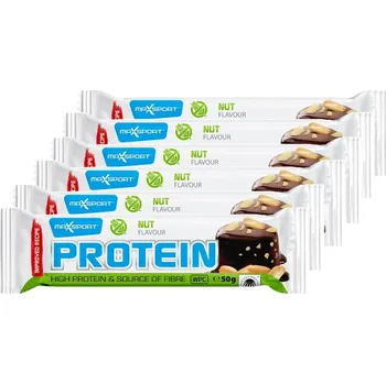 Proteinová tyčinka MaxSport protein GF 6 x 50 g, oříšek a čokoláda
