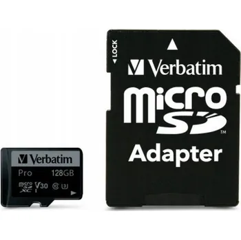 Paměťová karta Paměťová karta Micro SDXC Verbatim Pro U3 128GB (90/45 MB/s) Class 10 U3 V30
