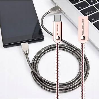 Datový kabel Kabel Somostel USB - USB-C 1 m růžový