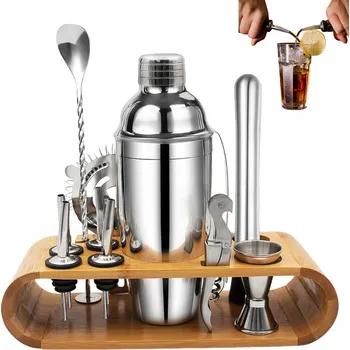 PROFESIONÁLNÍ BARMANSKÁ SADA NA KOKTEJLY SHAKER 12 DÍLŮ SE STOJANEM