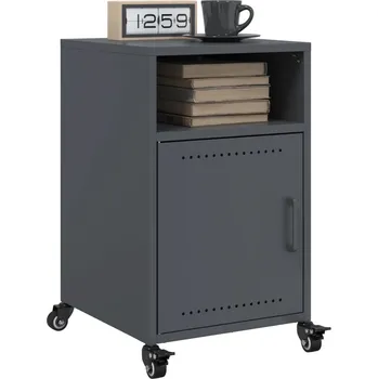 Noční stolek Noční stolky, 2 ks, antracitové, 36x39x59 cm, ocel