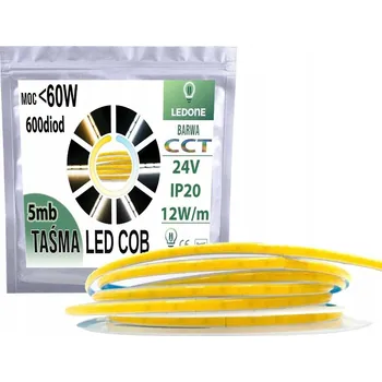 LED osvětlení LED COB pásek úzký 5mm 24V 600 diod/m 12W/m neonová linie mutiwhite CCT 5m