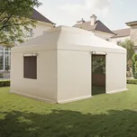 Zimní kryt na altán VEVOR pro altány s pevnou střechou o rozměrech 3,66 x 4,87 m, dvoupatrový kryt do každého počasí s bočními stěnami a okny, kryty z PE s vysokou hustotou pro uzavřený sklad, altány nejsou součástí dodávky.
